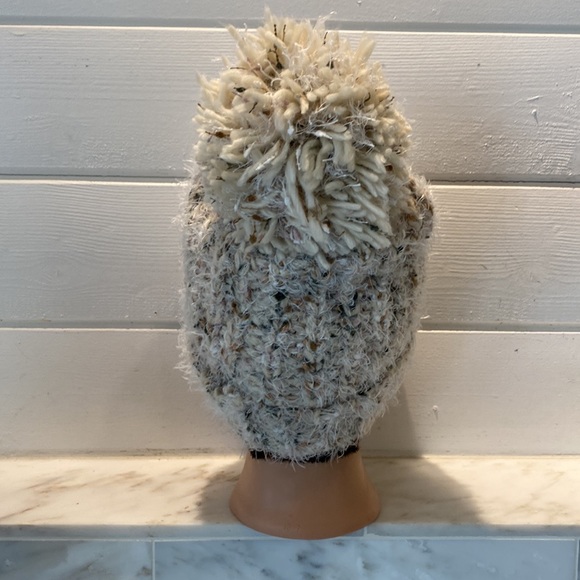 Mixit Chunky Ivory Tweed Pompom Scarf and Hat - Picture 6 of 11